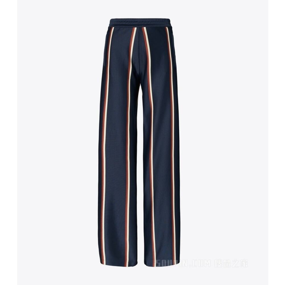 Tory Burch Sport Retro Luxury Wide Leg Trousers Pants S Navy Blue Stripe Y2K - Picture 4 of 11